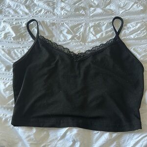 lace trim crop tank